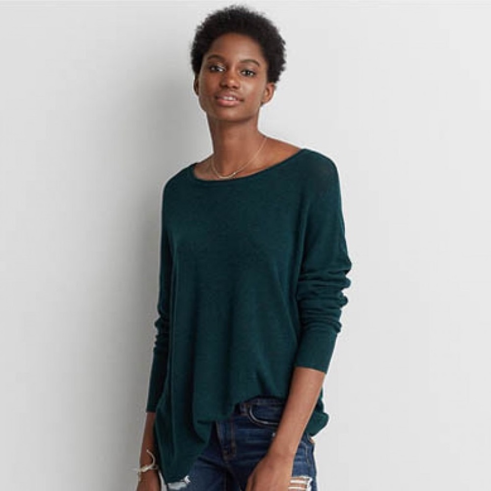 AE Ahhmazingly Soft Green Crewneck Sweater